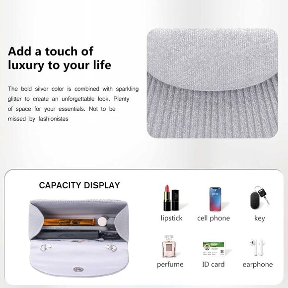 Premium Glitter Handbag for Women - Ideal for Prom, Weddings, and Cocktails - Picture 6 of 7